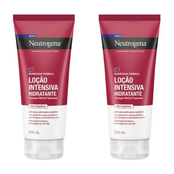 Kit com 2 Unidades de Hidratante Corporal Intensivo Norwegian Sem Fragrância Neutrogena 200ml
