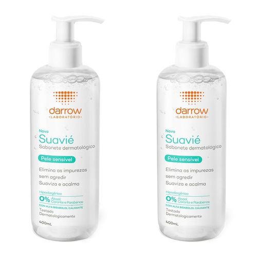 Kit com 2 Unidades de Sabonete Líquido Dermatológico Darrow Suavié Pele Sensível com 140ml