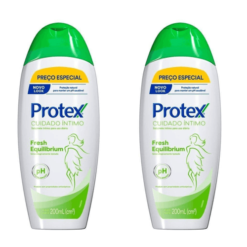 Kit com 2 Unidades de Sabonete Íntimo Protex Fresh Equilibrium 200ml