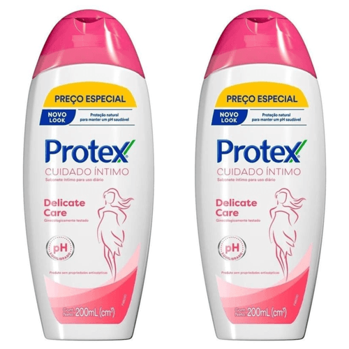 Kit com 2 Unidades de Sabonete Íntimo Protex Cuidado Íntimo Delicate Care 200ml Kit com 2 Unidades de Sabonete Íntimo Protex Cuidado Íntimo Delicate Care 200ml