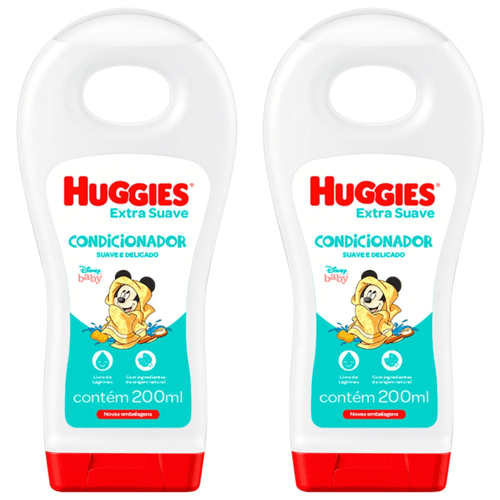 Kit com 2 Unidades de Condicionador Huggies Extra Suave 200ml