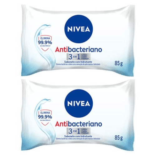 Kit com 2 Unidades de Sabonete Barra Nivea Antibacteriano 3 Em 1 - 85g