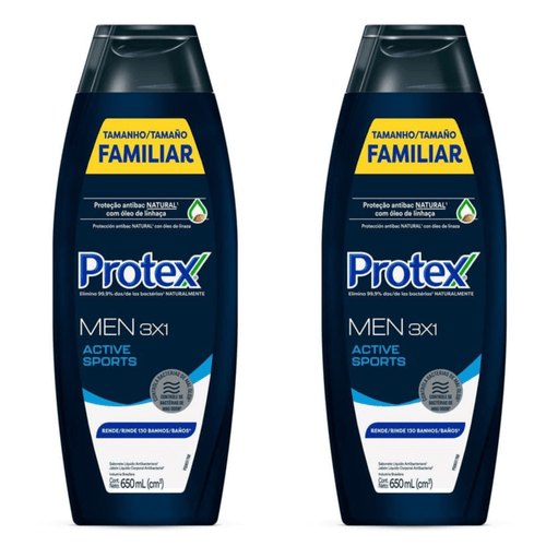 Kit com 2 Unidades de Sabonete Liquido Protex Men Sport 650ml Kit com 2 Unidades de Sabonete Liquido Protex Men Sport 650ml