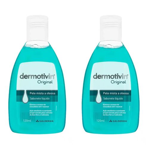 Kit com 2 Unidades de Dermovitin Original Pele Mista Sabonete Líquido 120mL