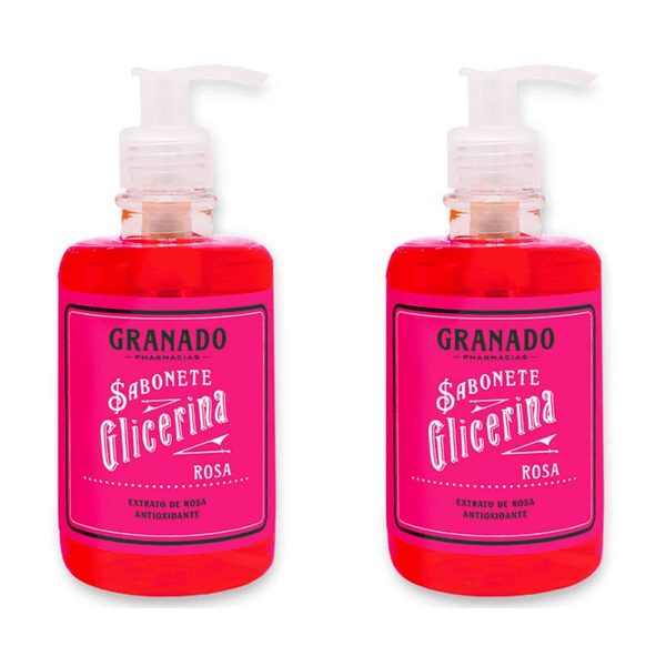 Kit com 2 Unidades de Granado Sabonete Líquido Glicerina Rosa 300ml