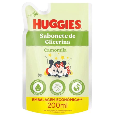 Kit com 2 Unidades de Sabonete Líquido Glicerina Huggies Camomila Refil 200ml Kit com 2 Unidades de Sabonete Líquido Glicerina Huggies Camomila Refil 200ml