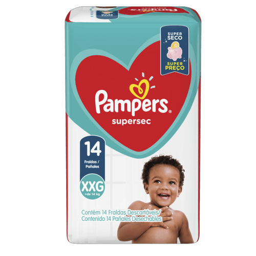 Fraldas Pampers Super Sec Com 14 Unidades Xxg