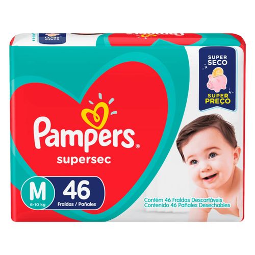 Fraldas Pampers Super Sec M c/ 46 Unidades Fraldas Pampers Super Sec M c/ 46 Unidades