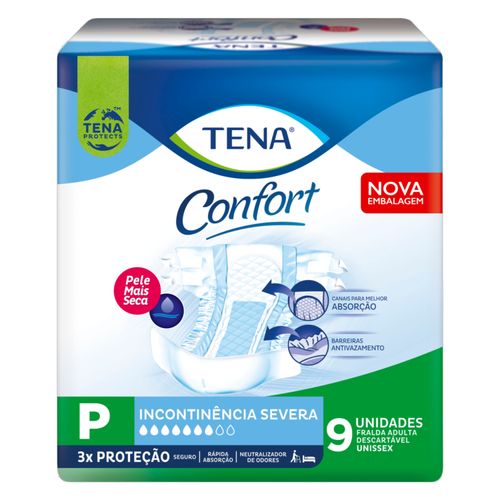 Fralda Descartável Adulto Tena Confort P Pacote 9 Unidades Fralda Descartável Adulto Tena Confort P Pacote 9 Unidades