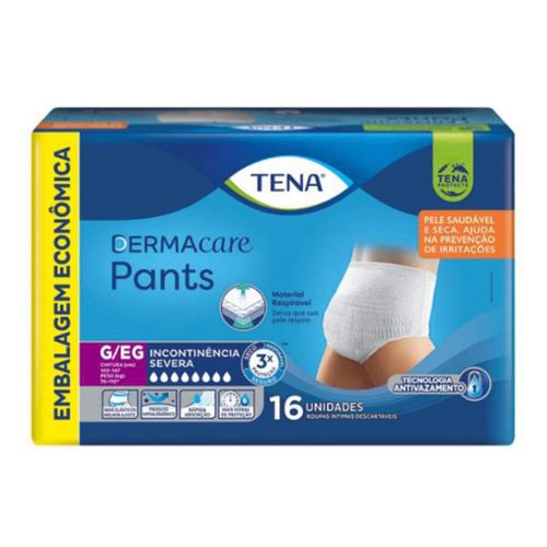 Fralda Adulto Tena Pants Dermacare Mega G/Eg 16 Unidades Fralda Adulto Tena Pants Dermacare Mega G/Eg 16 Unidades