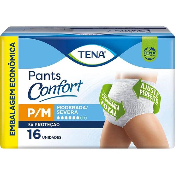 Fralda Adulto Tena Pants Confort Mega P/M 16 Unidades