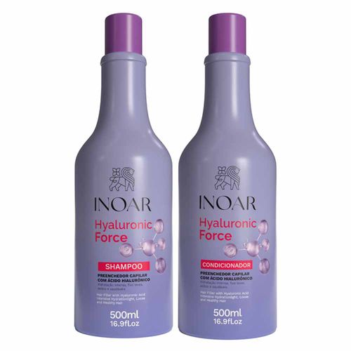Kit Inoar Hyaluronic Force Shampoo 500ml + Condicionador 500ml Kit Inoar Hyaluronic Force Shampoo 500ml + Condicionador 500ml