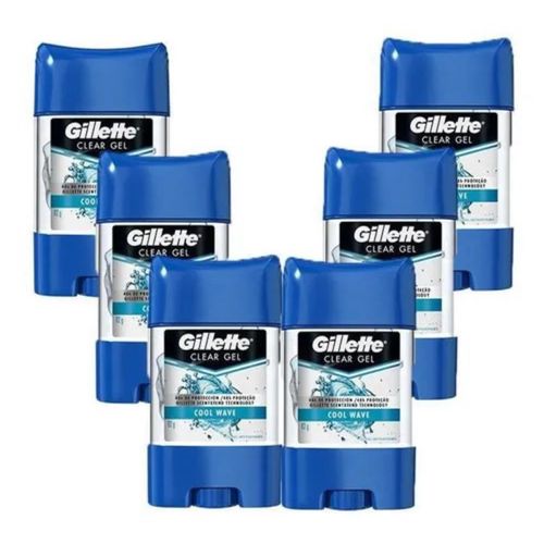 Kit c/6 Unidades de Desodorante Stick Gillet Clear Gel Cool Wave 82g Kit c/6 Unidades de Desodorante Stick Gillet Clear Gel Cool Wave 82g