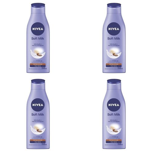 Kit c/4 Unidades de Hidratante Desodorante Soft Milk 200ml