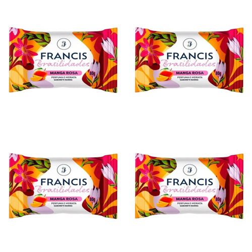 Kit c/4 Sabonetes Francis Brasil 80g Manga Kit c/4 Sabonetes Francis Brasil 80g Manga