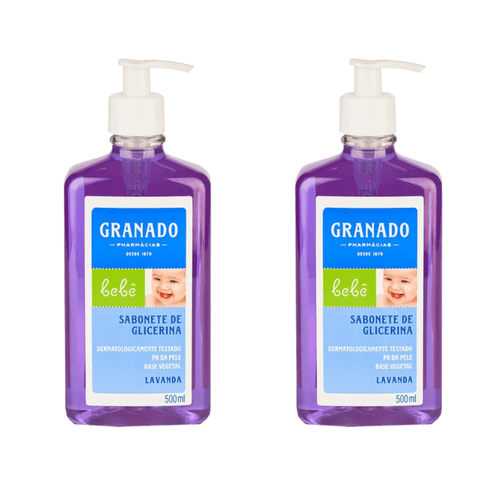 Kit c/2 Sabonetes Liquido Infantil Granado Bebê 500ml Lavanda