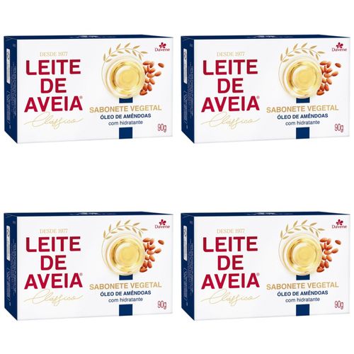 Kit c/4 Sabonetes Davene Leite De Aveia Amendoas 90g cada Kit c/4 Sabonetes Davene Leite De Aveia Amendoas 90g cada