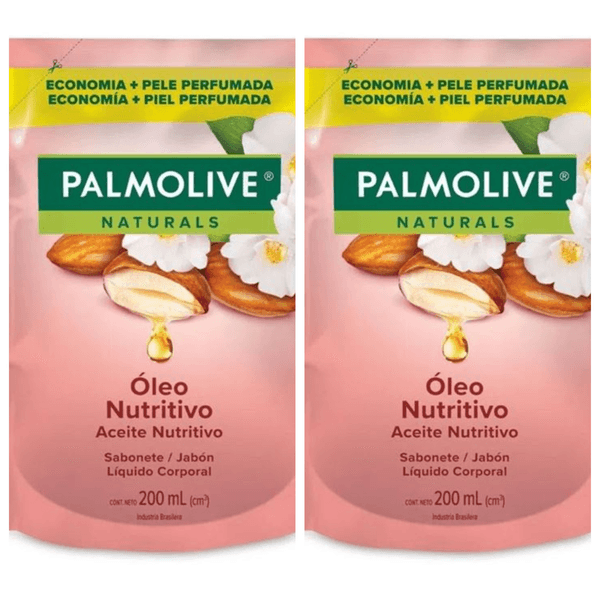 Kit c/2 Sabonetes Líquido Palmolive Refil 200ml Óleo Nutritivo