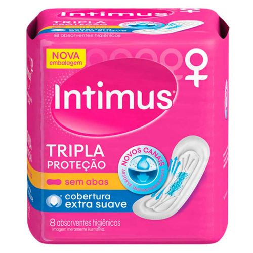 Kit c/2 Absorvente Intimus Tripla Suave Sem Abas 8 Unidades
