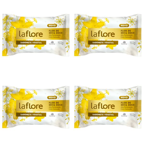 Kit c/4 Sabonetes Davene Laflore Erva Doce 150g