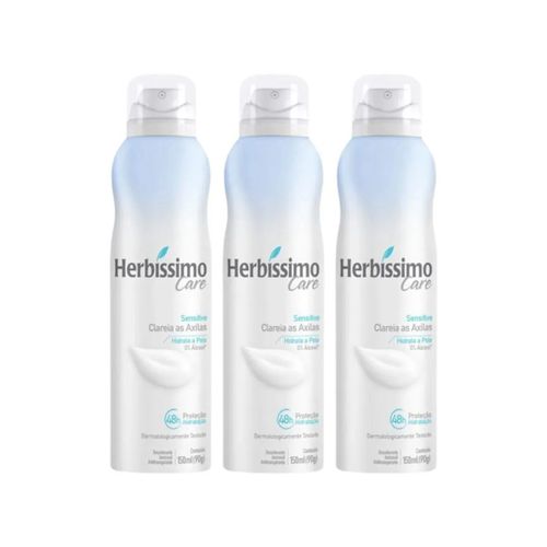 Kit c/3 Unidades de Desodorante Aero Herbissimo Care 150ml Sensitive