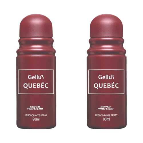 Kit c/2 Unidades de Desodorante Spray Gellus 90ml Quebec Kit c/2 Unidades de Desodorante Spray Gellus 90ml Quebec