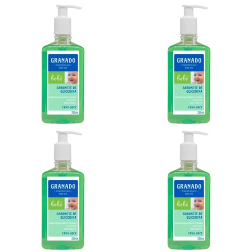Kit c/4 Sabonetes Líquido Infantil Granado Bebê 250ml Erva Doce Kit c/4 Sabonetes Líquido Infantil Granado Bebê 250ml Erva Doce