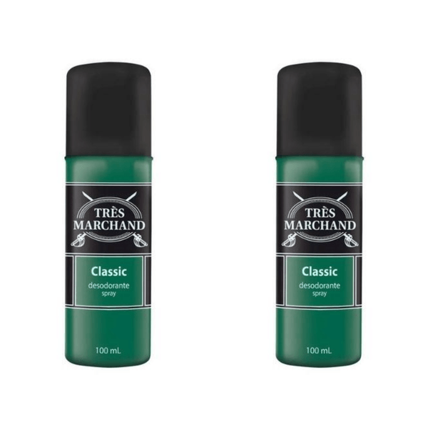 Kit c/2 Unidades de Desodorante Spray Tres Marchand 100ml Classic