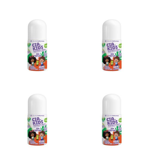 Kit c/4 Unidades de Desodorante Roll On Sem Perfume 65ml Kit c/4 Unidades de Desodorante Roll On Sem Perfume 65ml