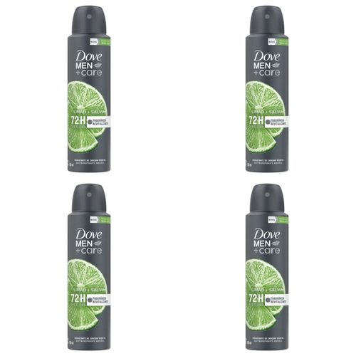 Kit c/4 Unidades de Desodorante Aerosol Dove 89g Men Limão