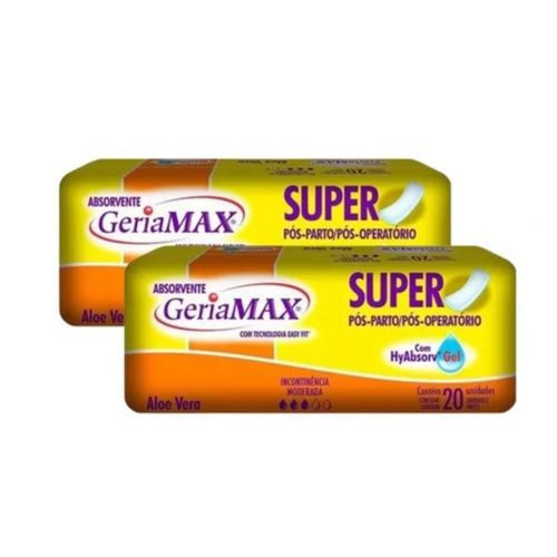 Kit c/2 Absorventes Geriamax Com 20 Unidades Kit c/2 Absorventes Geriamax Com 20 Unidades