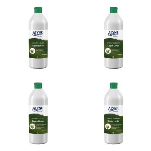 Kit c/4 Sabonetes Liquido Alyne 1L Capim Limão