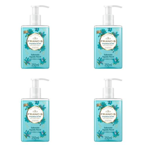 Kit c/4 Sabonetes Liquido Francis Pump 250ml Azul
