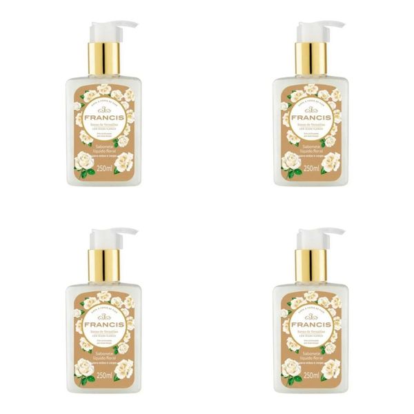 Kit c/4 Sabonetes Líquido Francis Pump 250ml Branco