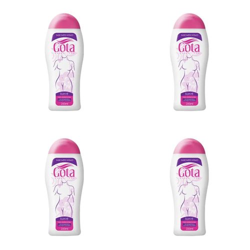 Kit c/4 Sabonetes Gota Dourada Íntimo Suave 250ml Kit c/4 Sabonetes Gota Dourada Íntimo Suave 250ml