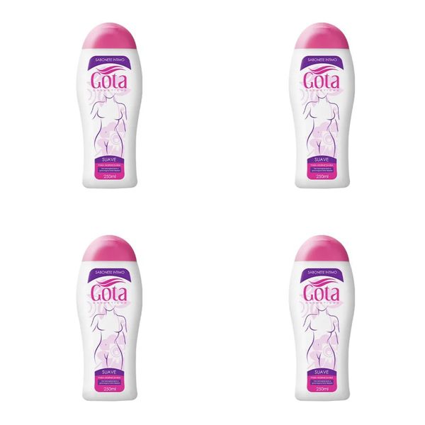 Kit c/4 Sabonetes Gota Dourada Íntimo Suave 250ml