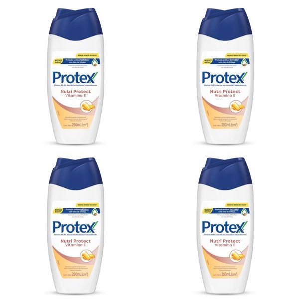 Kit c/4 Sabonetes Liquido Protex 250ml Vitamina E