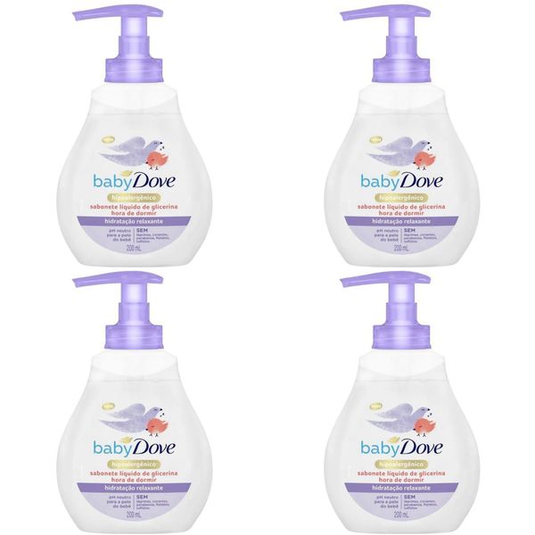 Kit c/4 Sabonetes Liquido Infantil Protex 200ml Lavanda