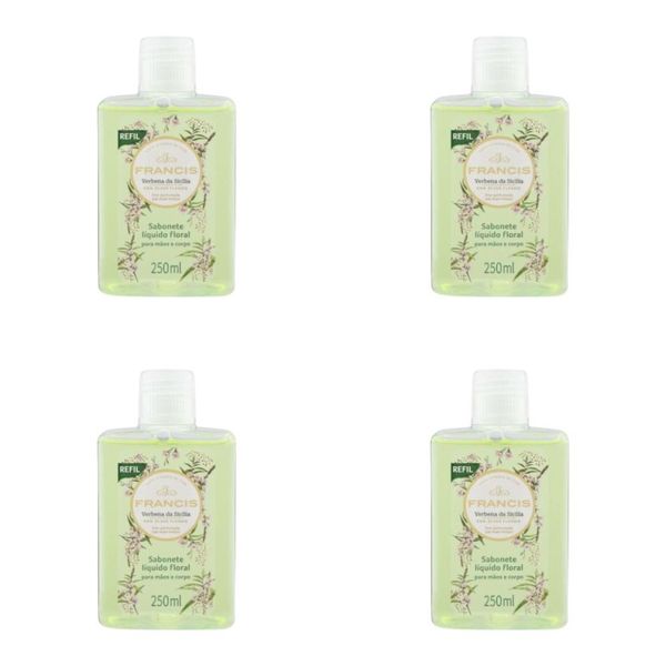 Kit c/4 Sabonetes Liquido Francis Refil 250ml Verde