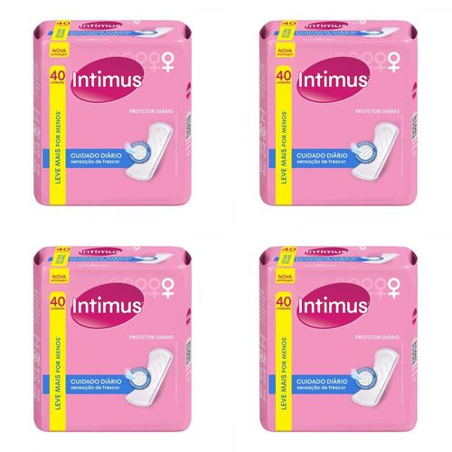 Kit c/4 Absorventes Intimus Protetor Diário Sem Perfume 40 Unidades cada