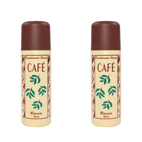Kit c/2 Unidades de Desodorante Spray Biocare 90ml Café Kit c/2 Unidades de Desodorante Spray Biocare 90ml Café
