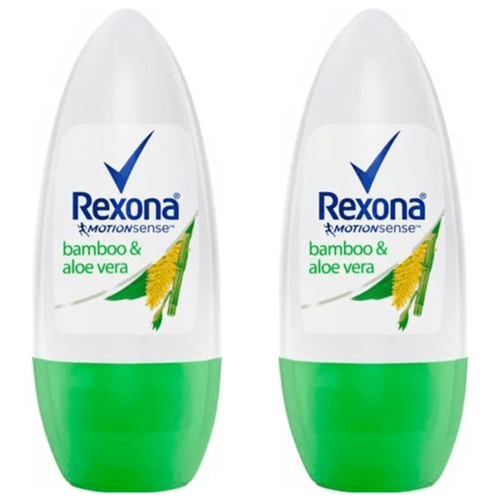Kit c/2 Unidades de Desodorante Rollon Rexona Compacto 30ml Bamboo E Aloe Vera