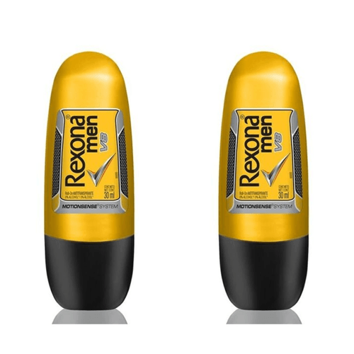 Kit c/2 Unidades de Desodorante Rollon Rexona Compacto 30ml V8