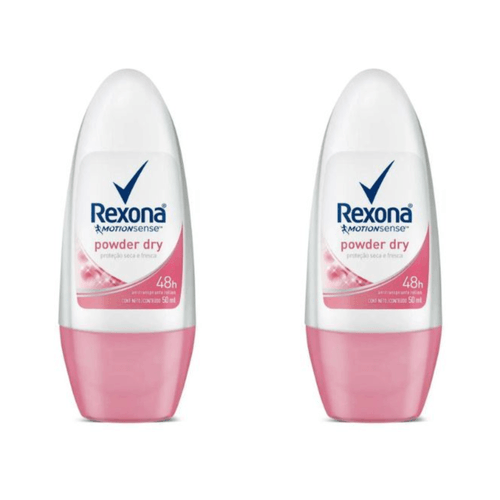 Kit c/2 Unidades de Desodorante Rollon Rexona 50ml Feminino Powder Kit c/2 Unidades de Desodorante Rollon Rexona 50ml Feminino Powder