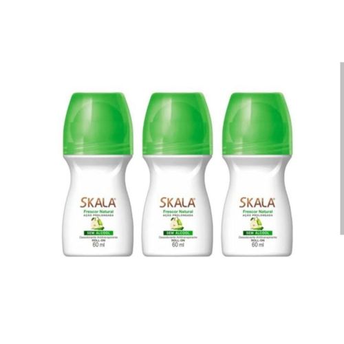 Kit c/3 Unidades de Desodorante Rollon Skala 60ml Frescor