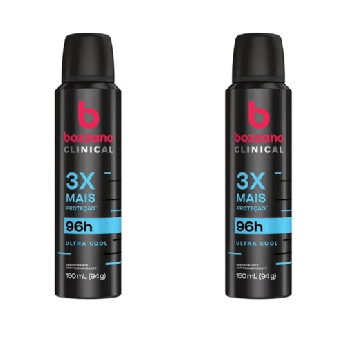 Kit c/2 Unidades de Desodorante Aerosol Bozzano Clinical 94g Ultra Cool