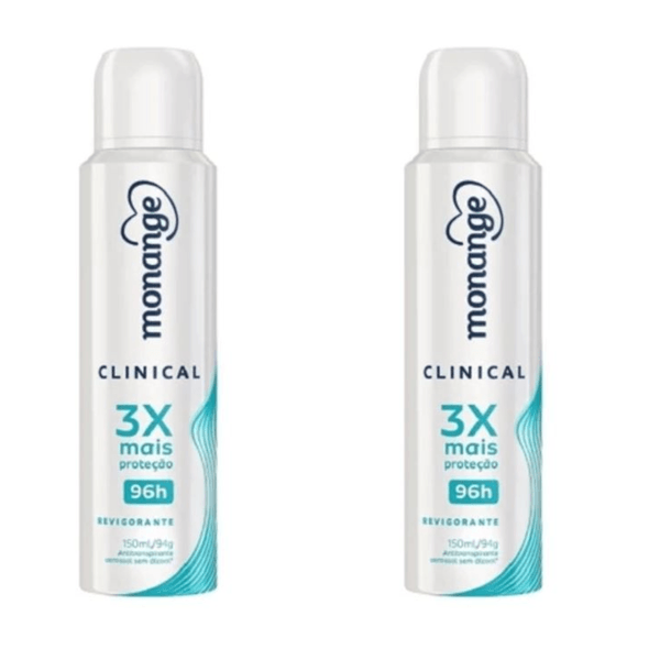 Kit c/2 Unidades de Desodorante Aerosol Monange Clinical 94g Revigorante