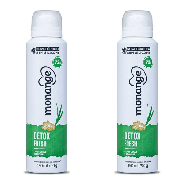 Kit c/2 Unidades de Desodorante Aero Monange 90g Detox Fresh