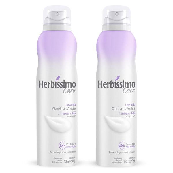 Kit c/2 Unidades de Desodorante Aero Herbissimo Care 150ml Lavanda
