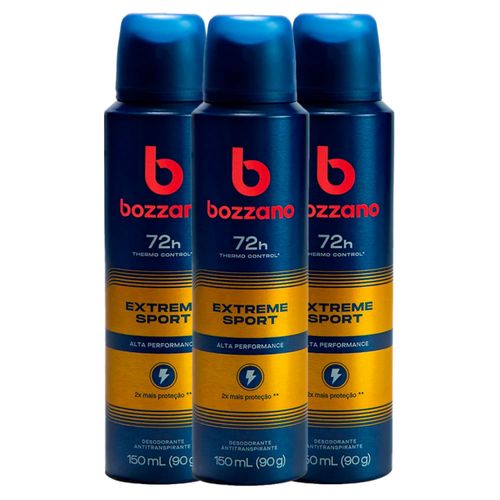 Kit c/3 Unidades de Desodorante Aerosol Bozzano 90g Extreme Kit c/3 Unidades de Desodorante Aerosol Bozzano 90g Extreme